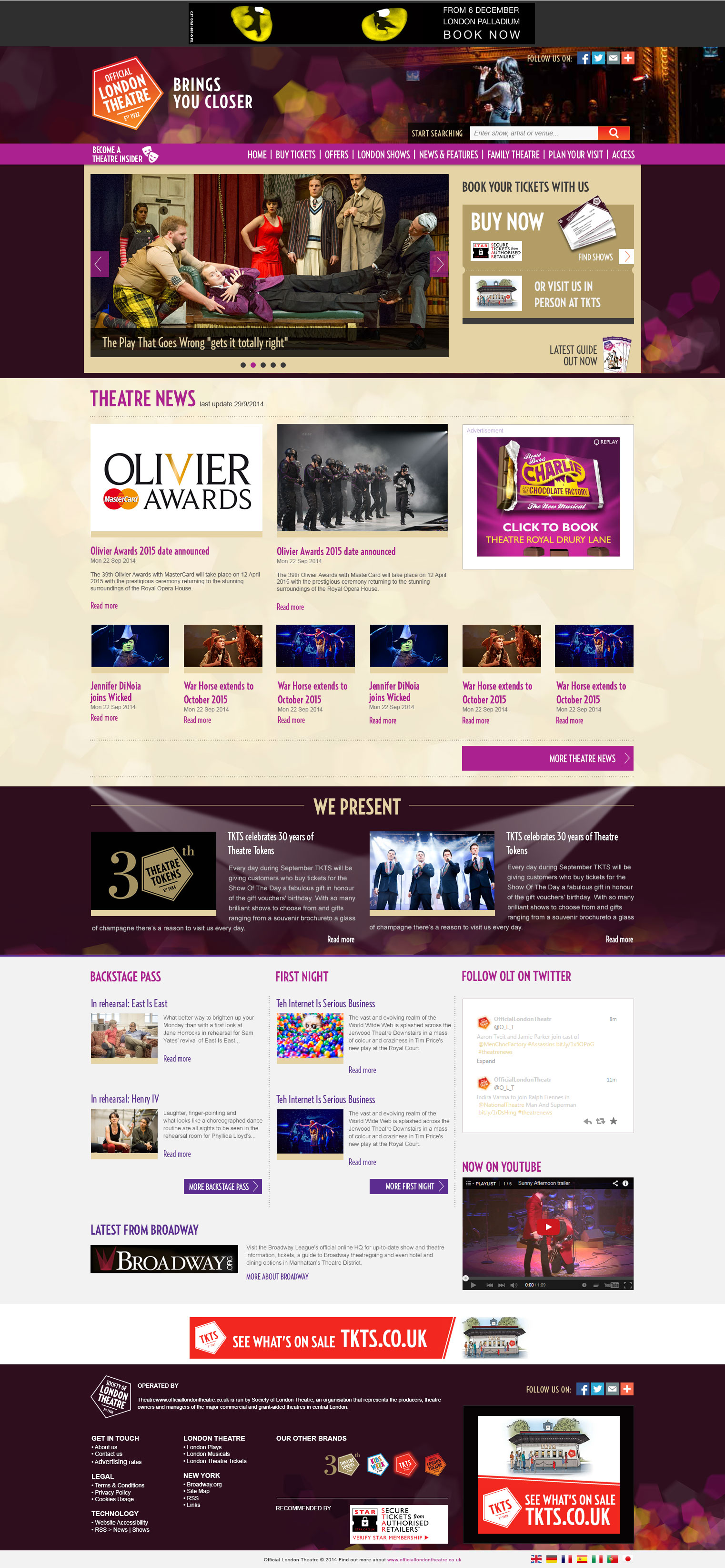 THE OFFICIAL LONDON THEATRE WEBSITE REDESIGN