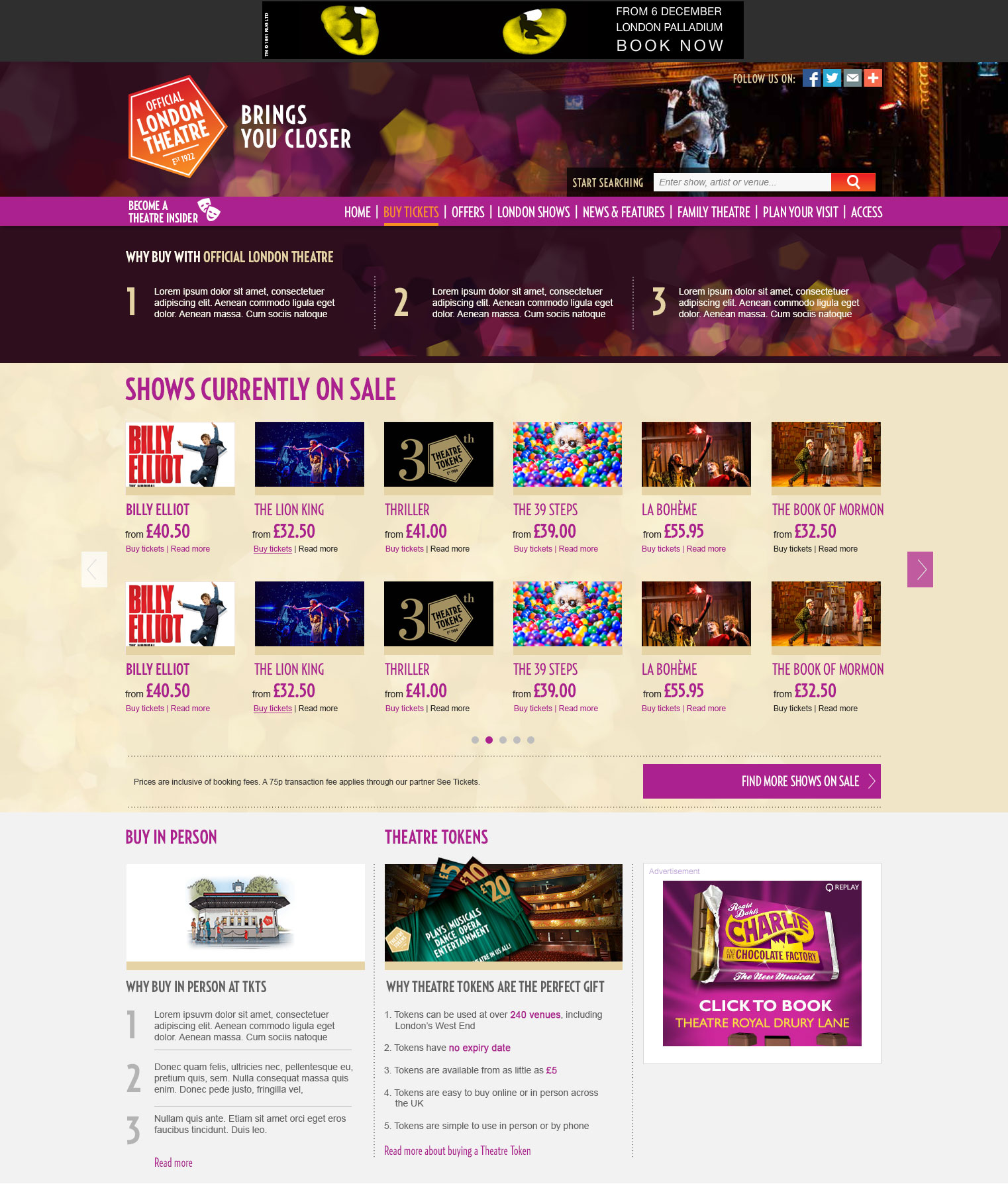 THE OFFICIAL LONDON THEATRE WEBSITE REDESIGN