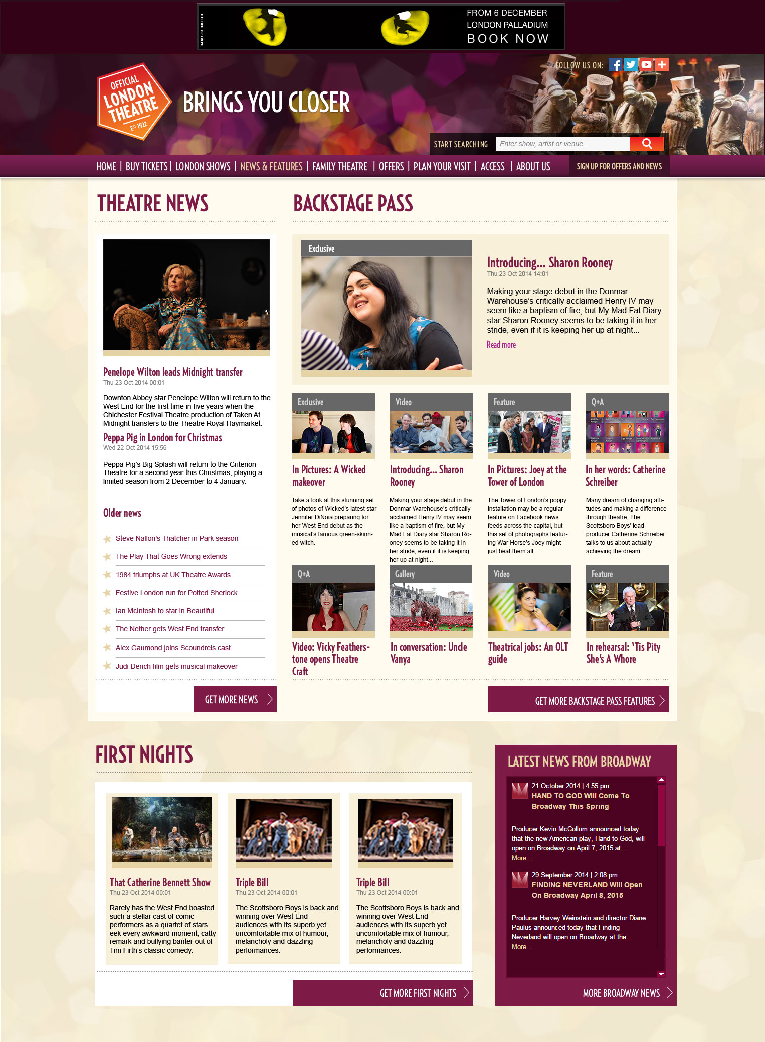 THE OFFICIAL LONDON THEATRE WEBSITE REDESIGN