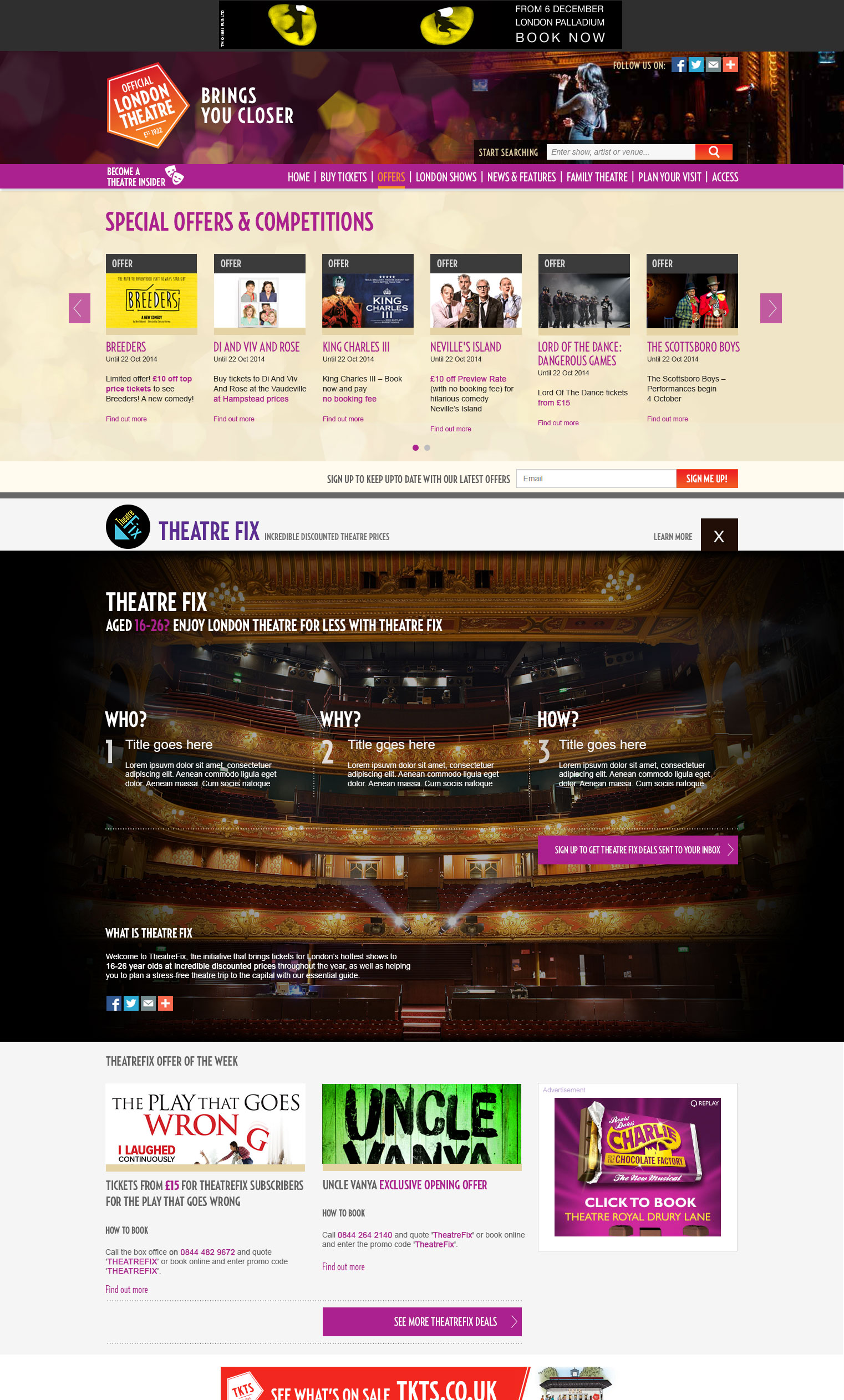 THE OFFICIAL LONDON THEATRE WEBSITE REDESIGN