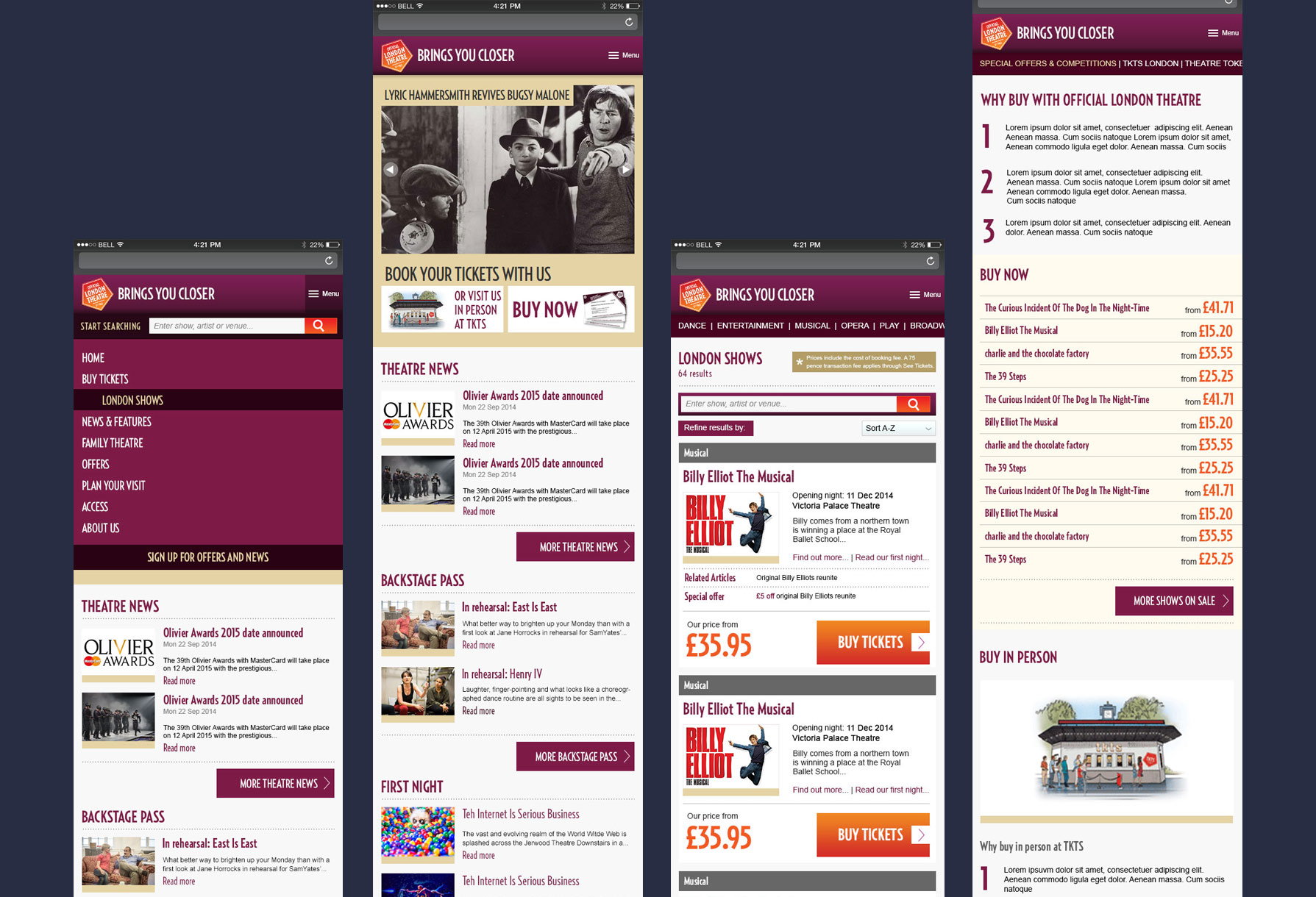 THE OFFICIAL LONDON THEATRE WEBSITE REDESIGN